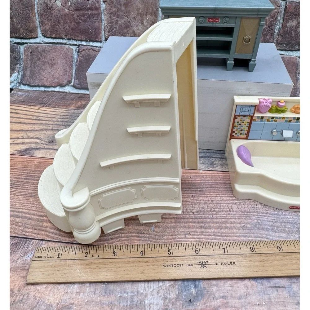 Fisher Price Loving Family Dollhouse Replacement Staircase Bathtub Dining Hutch